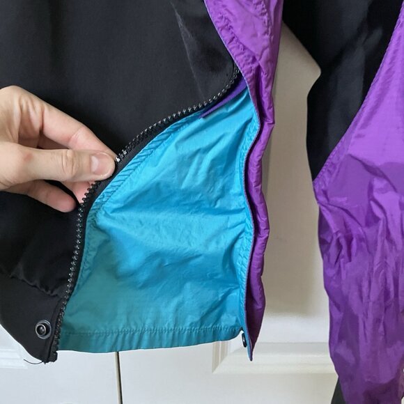 Vintage Patagonia Paddling Jacket Kayak Waterproof Nylon Purple Blue 90s 80s - Picture 7 of 10